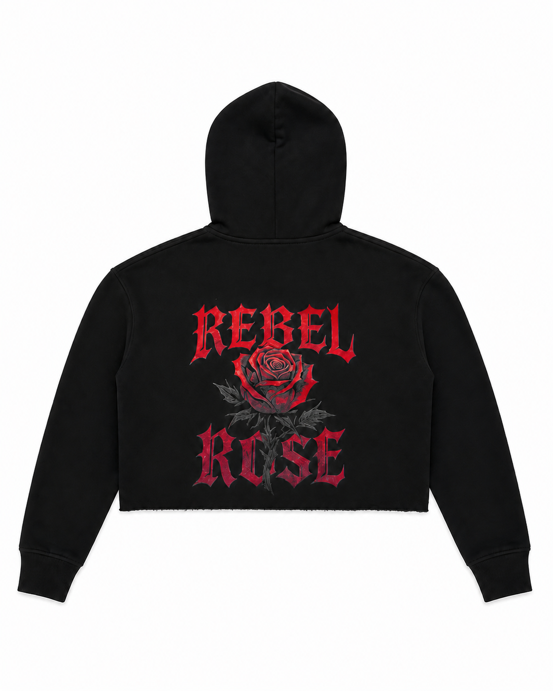 Rebel Rose Cropped Hoodie